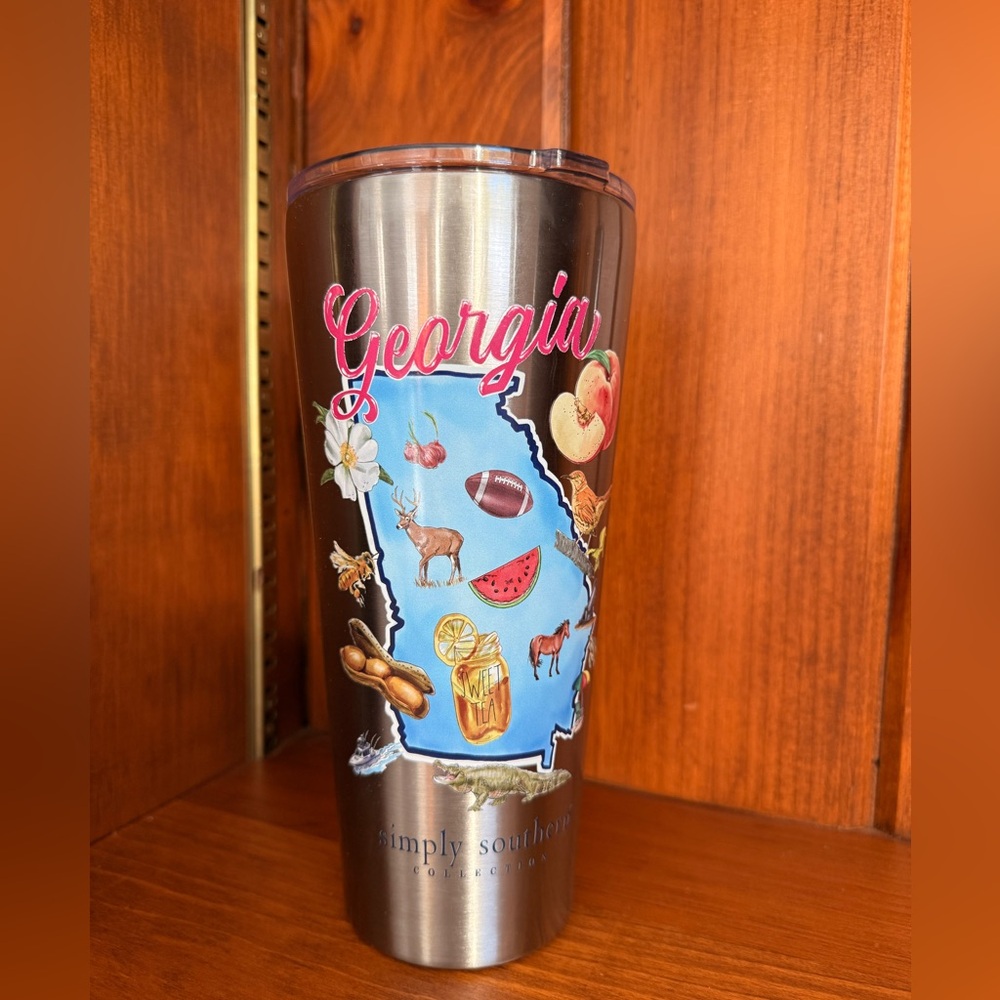 Simply Southern Georgia Tumbler - Blue and Silver